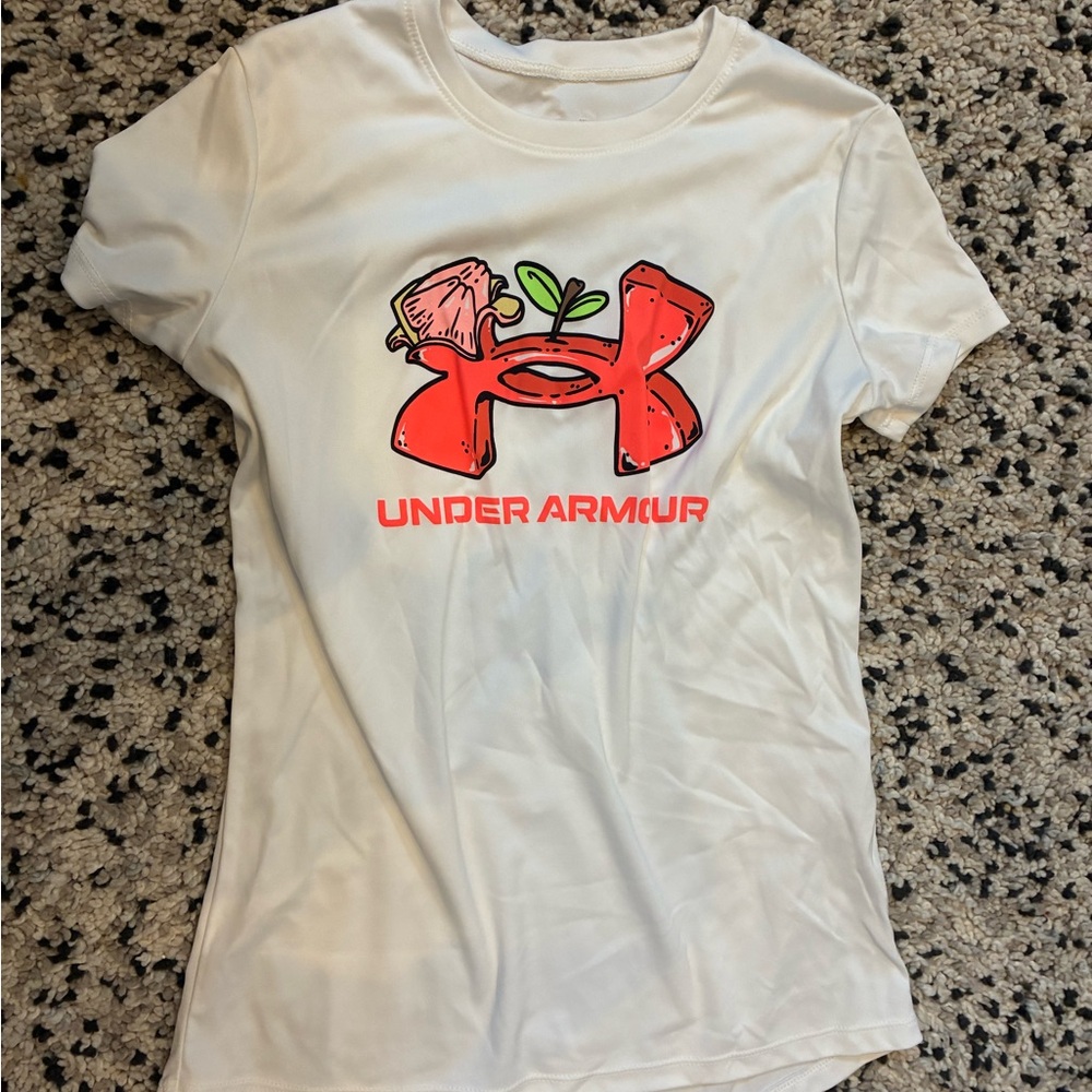 Under Armour White Tee with Red Graphic